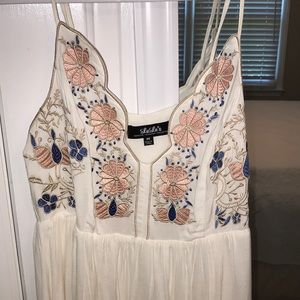 LuLus White Embroidered Dress